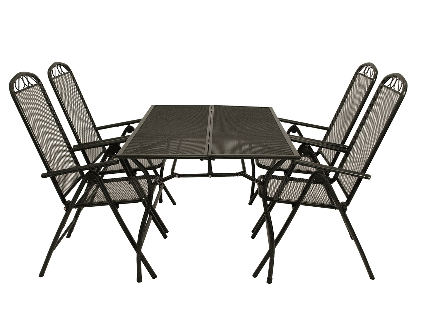 Ensemble de salon repas CLASSIC, 5 pièces, métal déployé anthracite