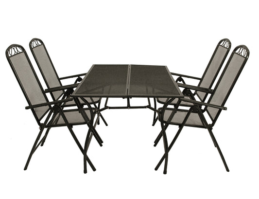 Garnitur Sitzgruppe Dinning CLASSIC 5-teilig, Streckmetall anthrazit