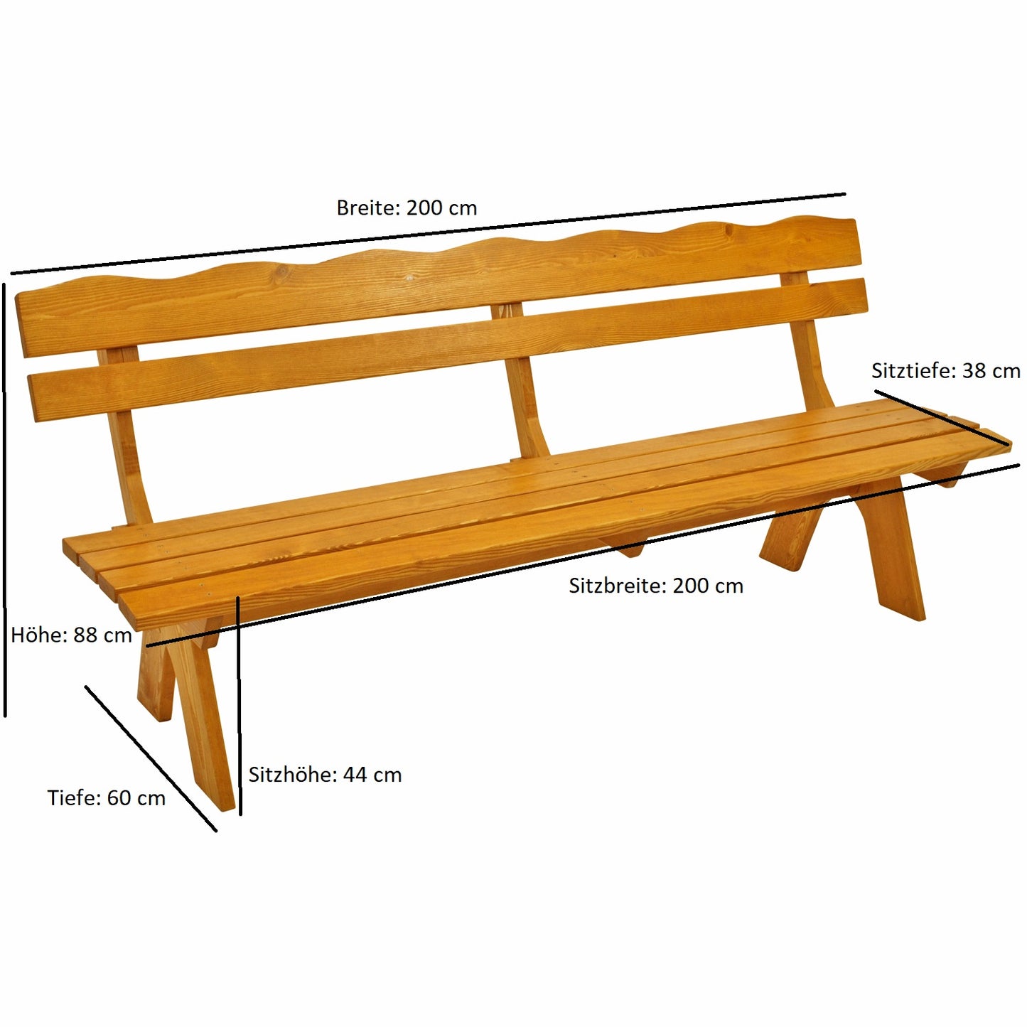 Set gruppo di sedute FREITAL 3 pezzi 200cm, pino impregnato