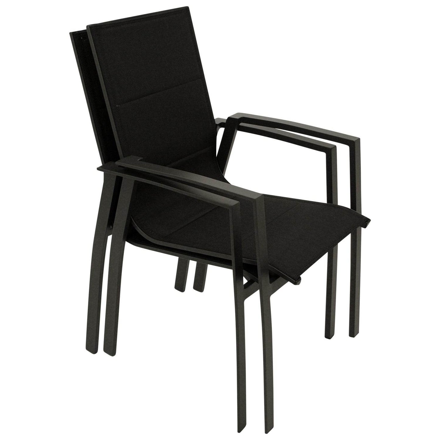 Garnitur REIMS 7-teilig, Alu + Glas + Kunstgewebe schwarz - Palo24