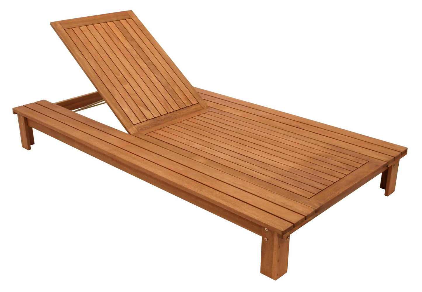 Gartenliege CANCUN, Eukalyptus geölt, mit Auflage dunkelgrau, FSC®-zertifiziert