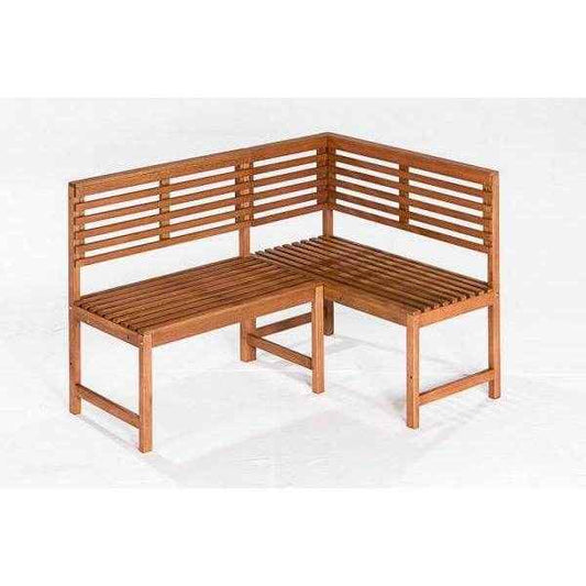 Eckbank Balkonbank Holzbank LINZ 142x100cm, Eukalyptus geölt, FSC®-zertifiziert