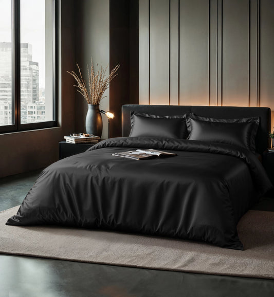 Bettbezug Glänzend Schwarz
