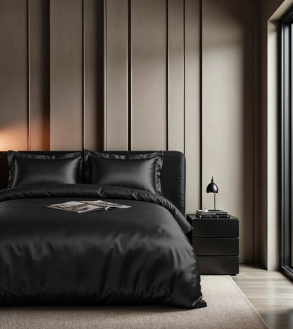 Bettbezug Glänzend Schwarz