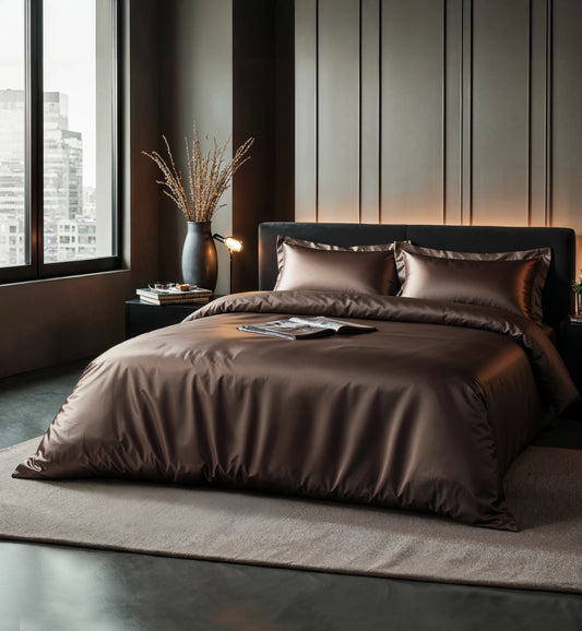 Bettbezug 240x220 cm Glänzend Braun