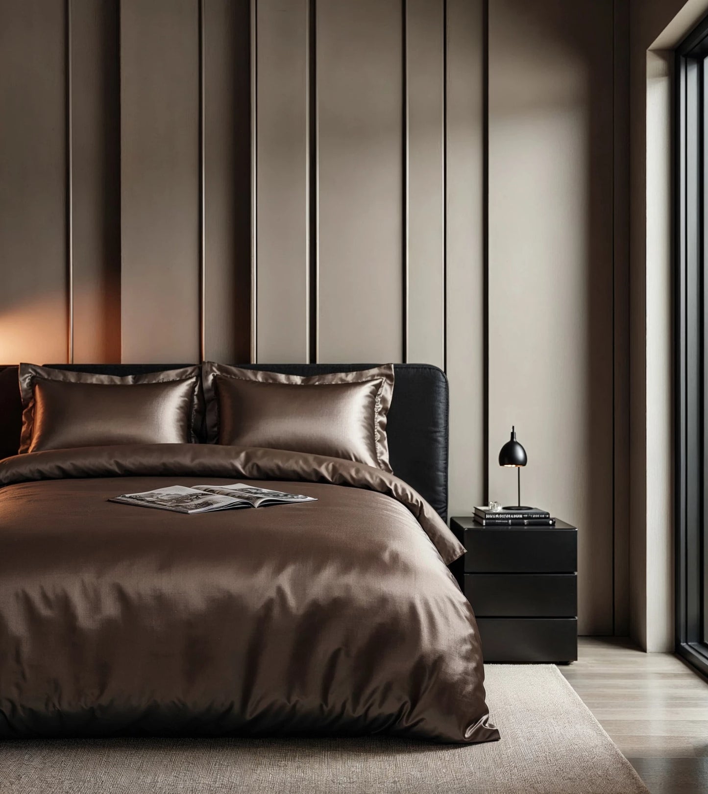 Bettbezug 240x220 cm Glänzend Braun