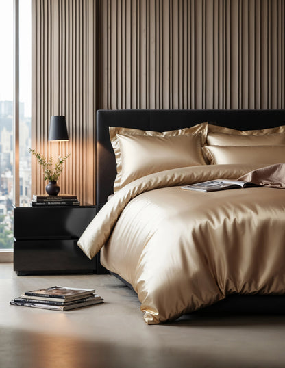 Bettbezug Glänzend Taupe