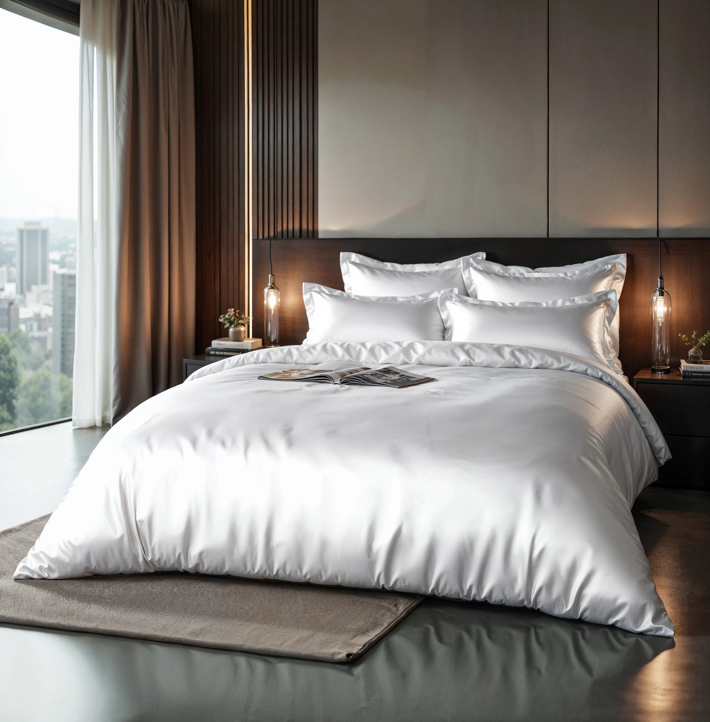 Glossy Bettbezug Weiss