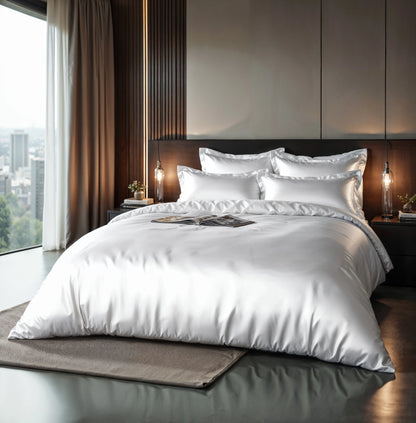 Glossy Bettbezug Weiss