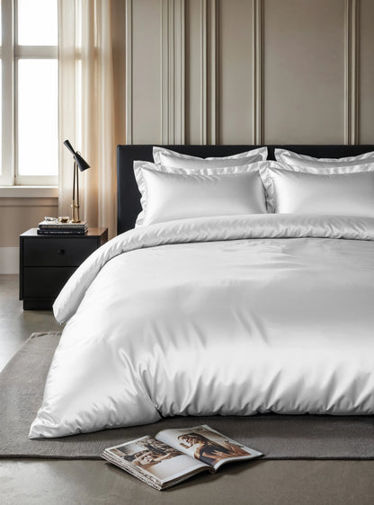 Glossy Bettbezug Weiss