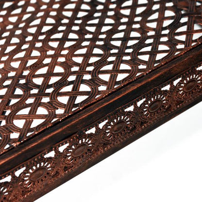 Gartenbank 2-Sitzer Metall Bronze-Rot - Palo24