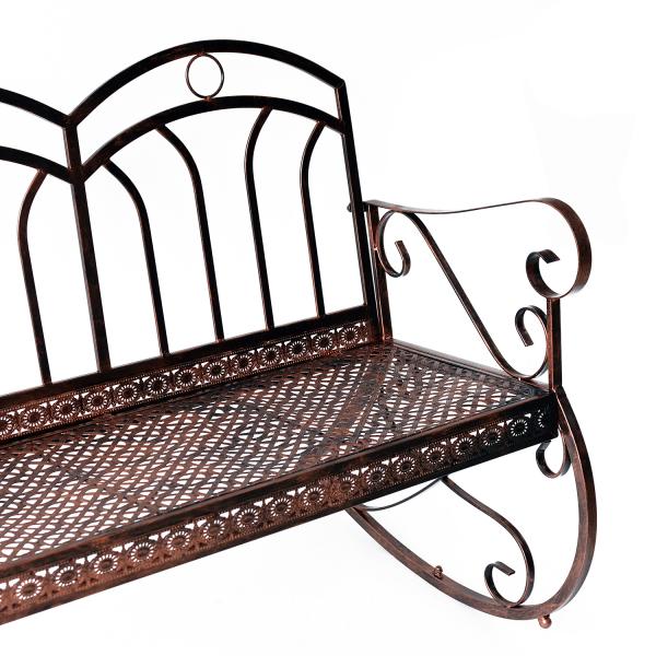 Gartenbank 2-Sitzer Metall Bronze-Rot - Palo24