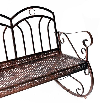 Gartenbank 2-Sitzer Metall Bronze-Rot - Palo24