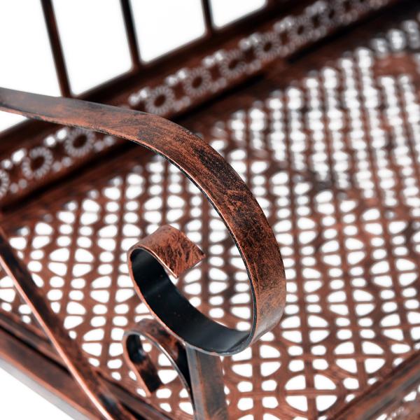 Gartenbank 2-Sitzer Metall Bronze-Rot - Palo24