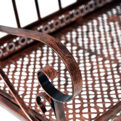 Gartenbank 2-Sitzer Metall Bronze-Rot - Palo24