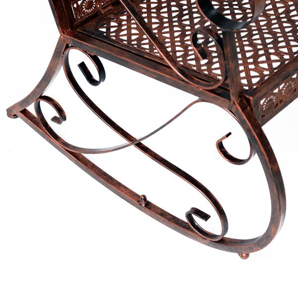 Gartenbank 2-Sitzer Metall Bronze-Rot - Palo24