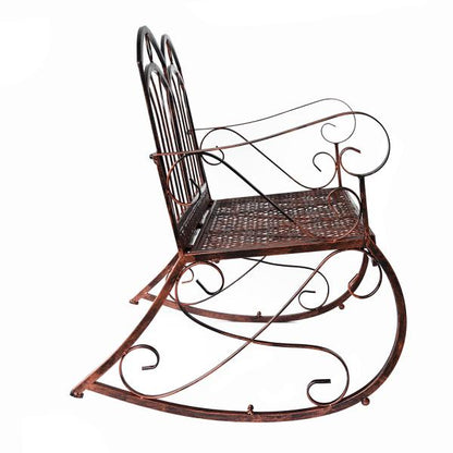 Gartenbank 2-Sitzer Metall Bronze-Rot - Palo24