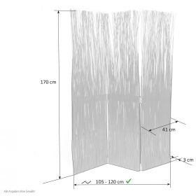 Paravent Weide Grau | 3 teilig | Raumteiler Trennwand Sichtschutz