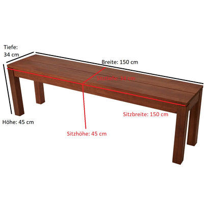 Hockerbank BRASILIA 3-sitzer, Eukalyptus geölt, FSC®-zertifiziert