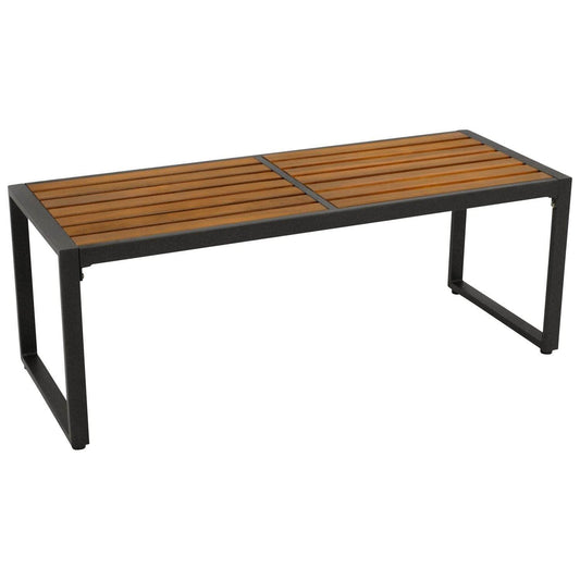 Hockerbank RAGUSA 2-sitzer, Stahl anthrazit + Akazie geölt, FSC®-zertifiziert - Palo24