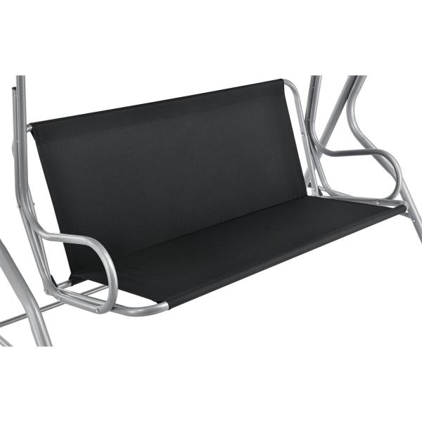 Hollywoodschaukel Cecina 3-Sitzer beschichtetes Stahlgestell in schwarz