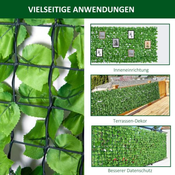 Sichtschutz Künstliche Hecke Wanddekoration 1.5x3m Hellgrün