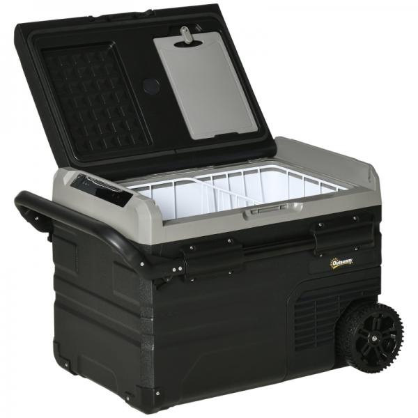 LED Kühlbox Auto 40L Kompressor Autokühlschrank Boot Camper 12/24V DC und 110-240V AC Grau+Schwarz