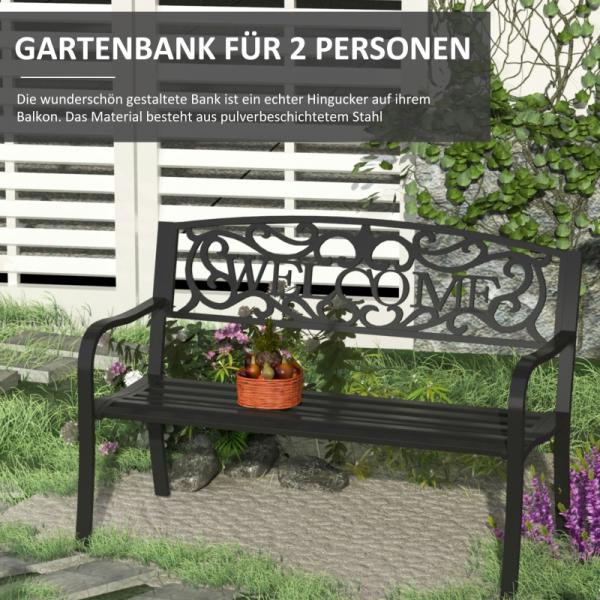 Gartenbank 2-Sitzer Sitzbank Bank Parkbank Metall Gartenmöbel
