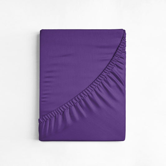 Lenzuolo con angoli in cotone viola 180 x 220 cm 