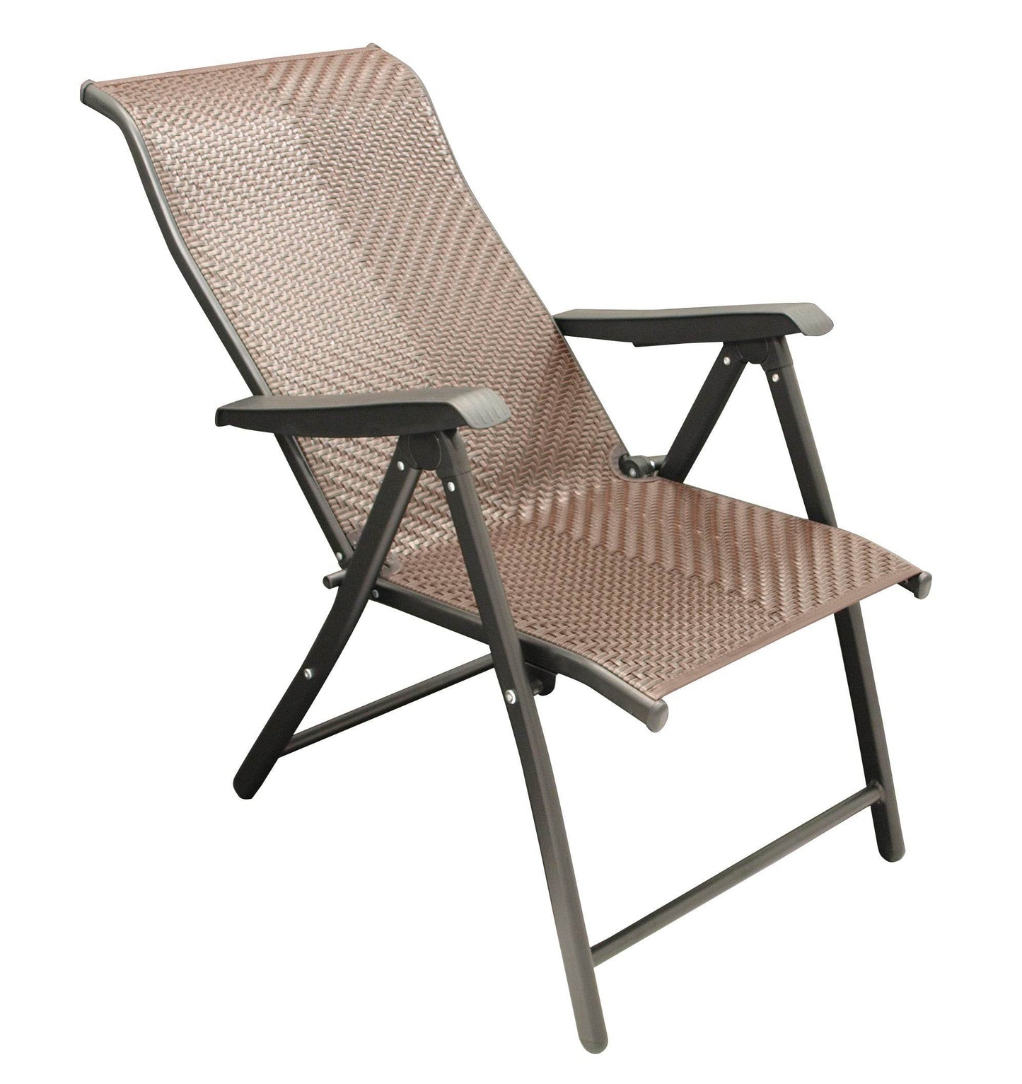 Klappsessel ANTIBES Hochlehner, Metall + Polyrattan braun, klappbar, 2 Stück - Palo24