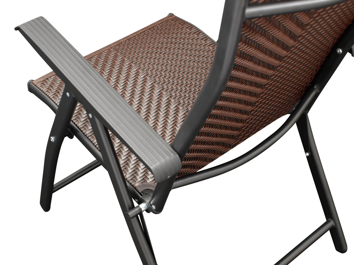 Klappsessel ANTIBES Hochlehner, Metall + Polyrattan braun, klappbar, 2 Stück - Palo24