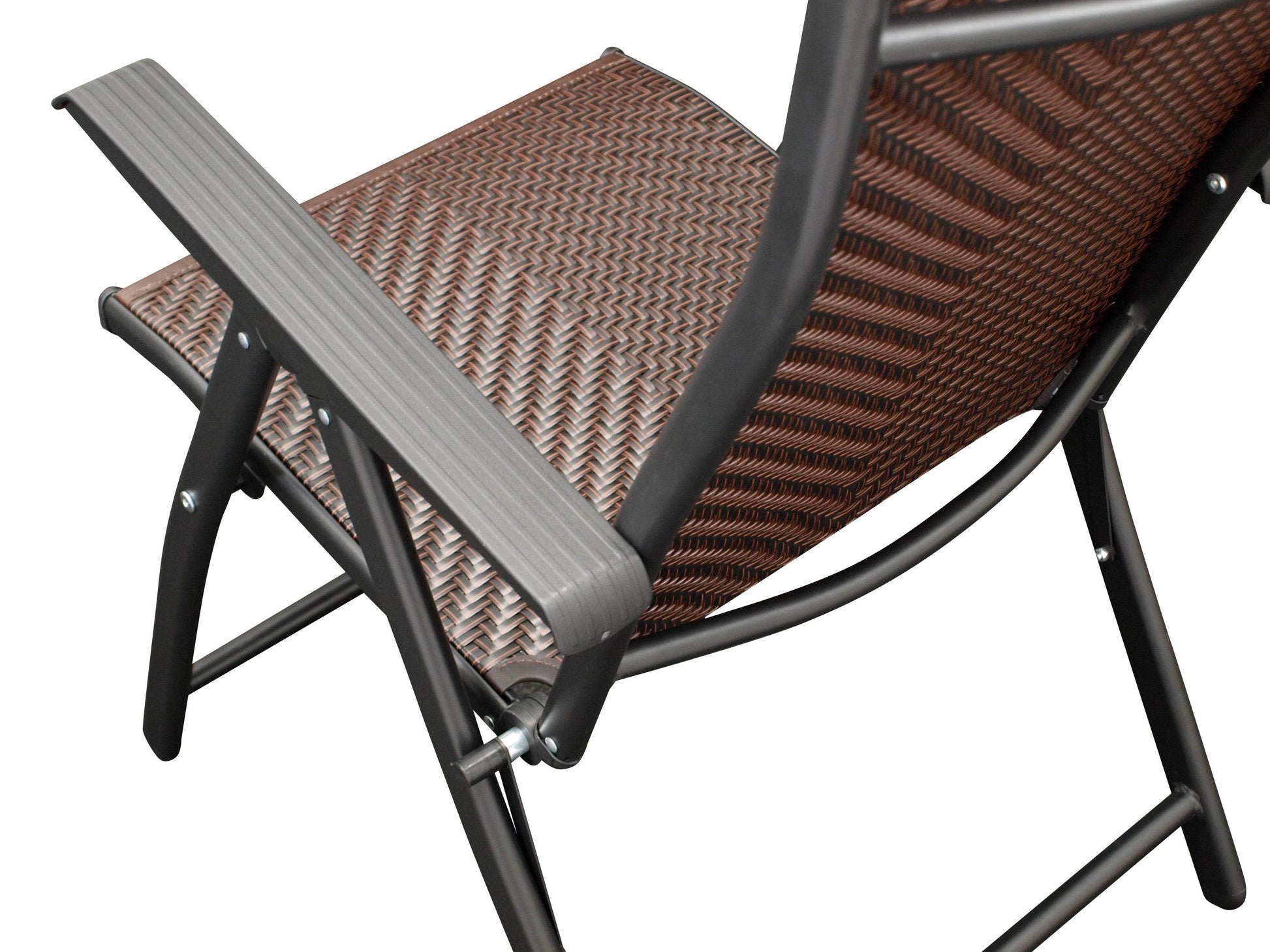 Klappsessel ANTIBES Hochlehner, Metall + Polyrattan braun, klappbar, 2 Stück - Palo24