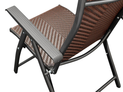 Klappsessel ANTIBES Hochlehner, Metall + Polyrattan braun, klappbar, 2 Stück - Palo24
