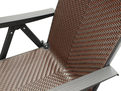 Klappsessel ANTIBES Hochlehner, Metall + Polyrattan braun, klappbar, 2 Stück - Palo24