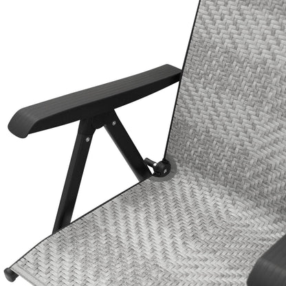 Klappsessel ANTIBES Hochlehner, Metall + Polyrattan grau, klappbar, 2 Stück - Palo24