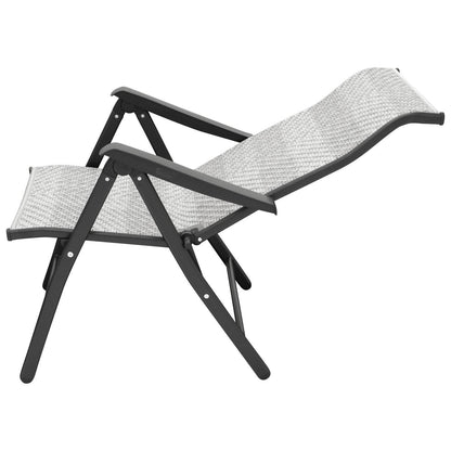 Klappsessel ANTIBES Hochlehner, Metall + Polyrattan grau, klappbar, 2 Stück - Palo24