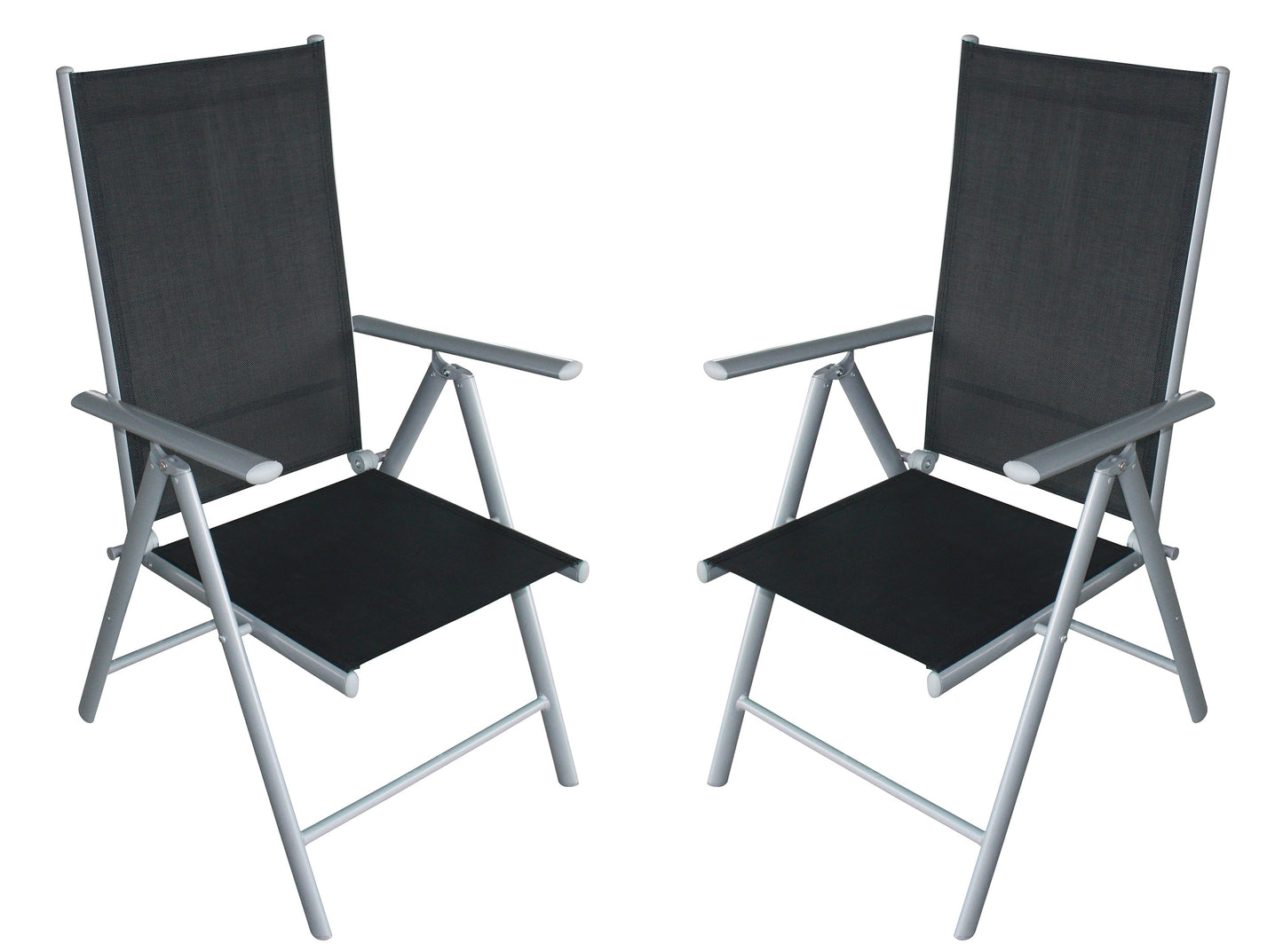 4x Klappsessel RAVENNA, Aluminium + Kunstgewebe schwarz