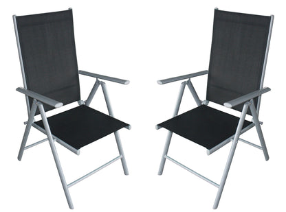 4x Klappsessel RAVENNA, Aluminium + Kunstgewebe schwarz