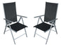 4x Klappsessel RAVENNA, Aluminium + Kunstgewebe schwarz