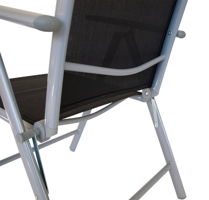 4x Klappsessel RAVENNA, Aluminium + Kunstgewebe schwarz