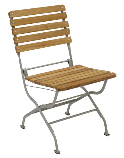 Chaise pliante chaise de jardin PASSAU, acier plat galvanisé + robinier, pliable