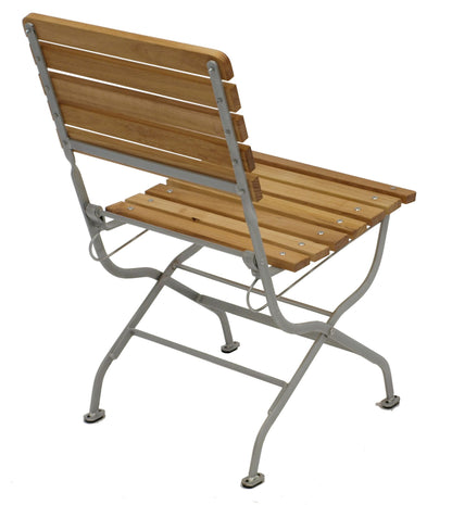 Chaise pliante chaise de jardin PASSAU, acier plat galvanisé + robinier, pliable
