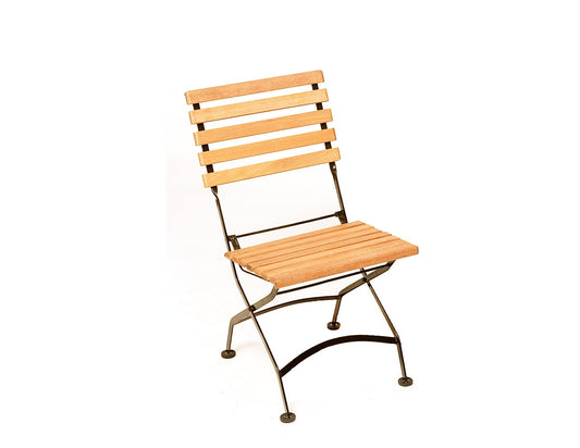 2 Stück,Klappstuhl SCHLOSSGARTEN, Flachstahl schwarz + Eukalyptus geölt, FSC®-z