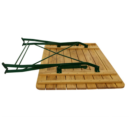Klapptisch BAD TÖLZ 70x110cm rechteckig, Flachstahl grün + Robinie