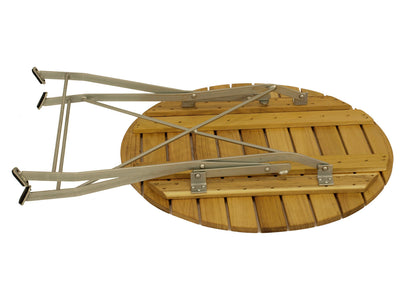 Klapptisch BAD TÖLZ 77cm rund, Flachstahl verzinkt + Robinie