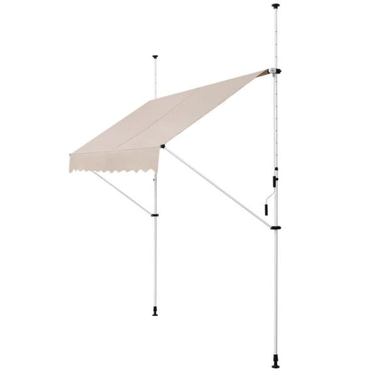 Tenda da sole a morsetto estensibile e regolabile in altezza Kuwait 250 x 120 cm in beige