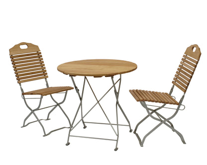 Kurgarten - Set BAD TÖLZ 3 pezzi, acciaio piatto zincato + Robinia, pieghevole