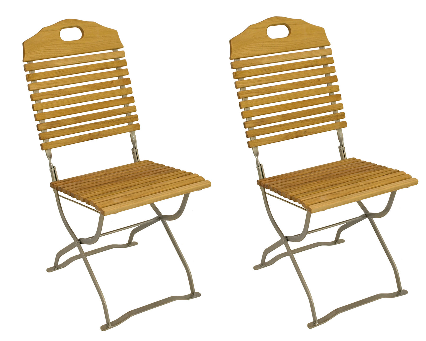 Kurgarten - Set BAD TÖLZ 3 pezzi, acciaio piatto zincato + Robinia, pieghevole