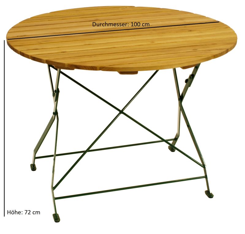 Kurgarten - Garnitur Sitzgruppe BAD TÖLZ 5-teilig, Flachstahl grün + Robinie, klappbar