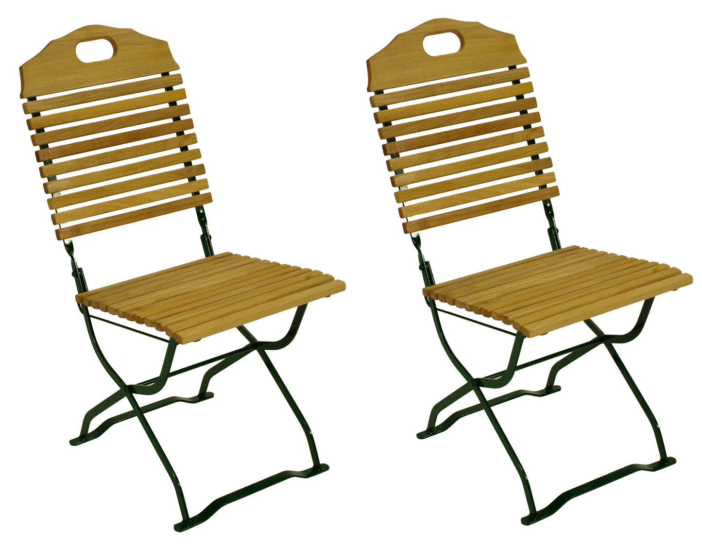 Kurgarten - Garnitur BAD TÖLZ 5-teilig, Flachstahl grün + Robinie, klappbar